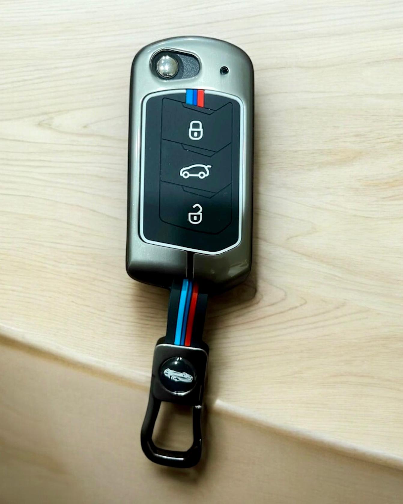 Mahindra 3 Button Flip Key Cover Compitable with Mahindra Scorpio Classic | Scorpio N, Marazzo | XUV 300, XUV 700 | XUV 400 EV | Bolero | Thar | TUV