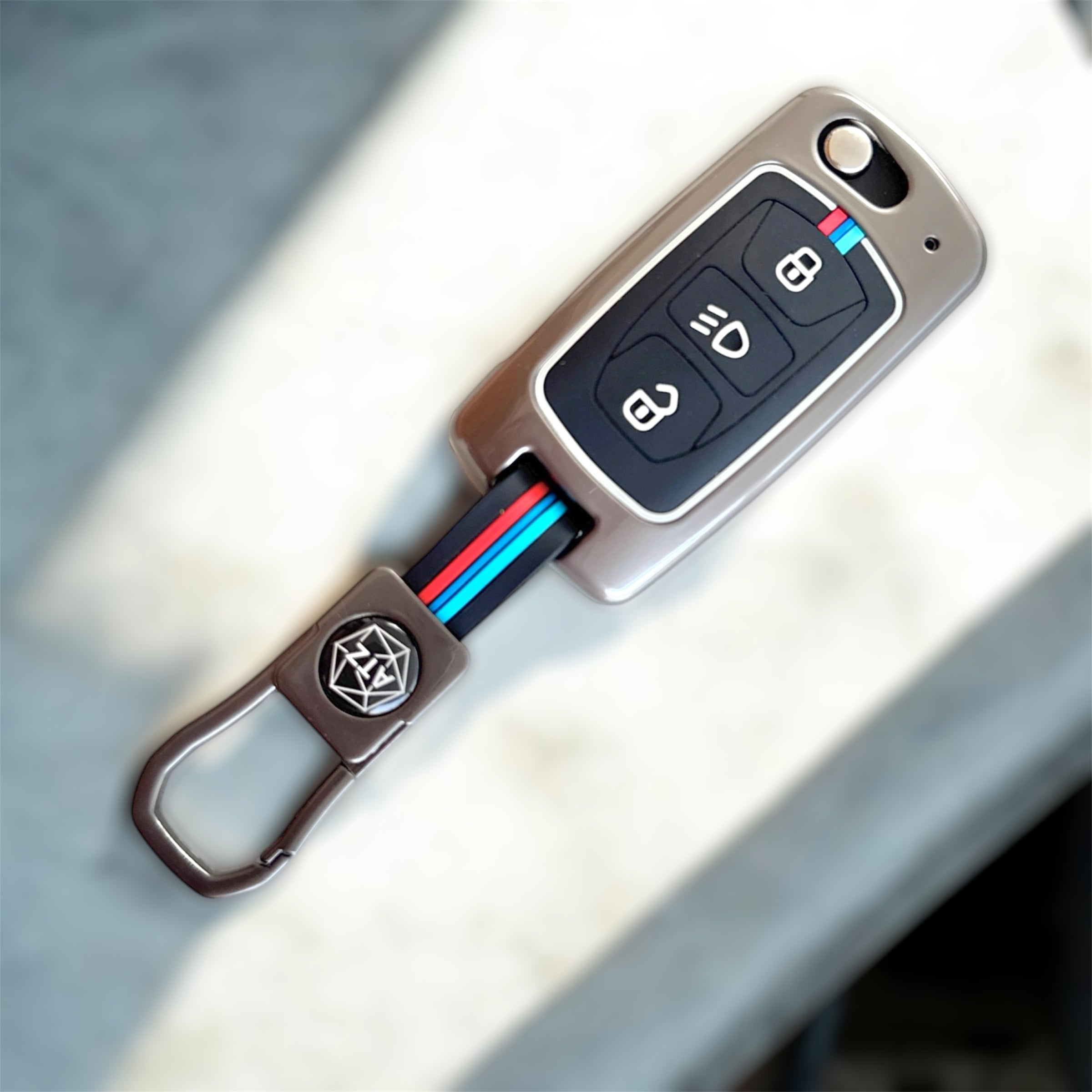 TATA 3 Button Flip Key Cover Compatible with Tata Tiago | Nexon | Altroz | Safari | Storme | Zest | Bolt | Tigor | Punch | Hexa Flip Key