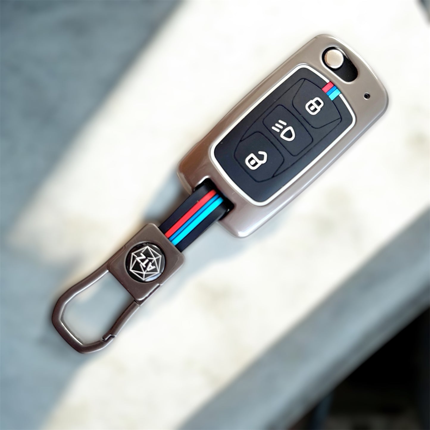 TATA 3 Button Flip Key Cover Compatible with Tata Tiago | Nexon | Altroz | Safari | Storme | Zest | Bolt | Tigor | Punch | Hexa Flip Key