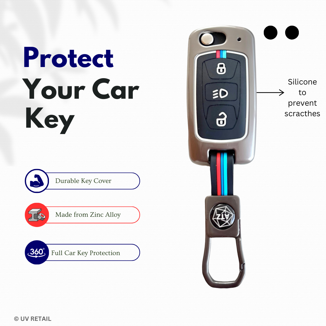 TATA 3 Button Flip Key Cover Compatible with Tata Tiago | Nexon | Altroz | Safari | Storme | Zest | Bolt | Tigor | Punch | Hexa Flip Key
