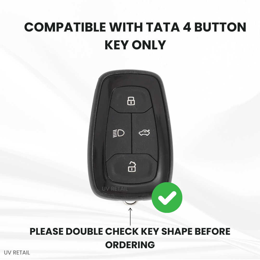 TATA 4 Button Key Cover Compatible with Tata Nexon | Harrier | Safari | Altroz | Tigor | Punch | Tiago EV | Nexon EV